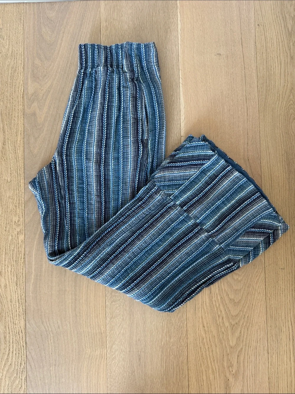 EUC Free People Days End Linen stripe Pants